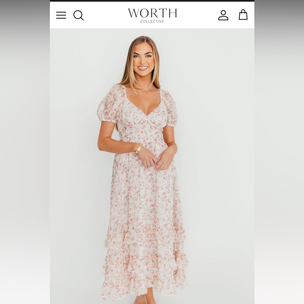 Floral Puff Sleeve Maxi Dress